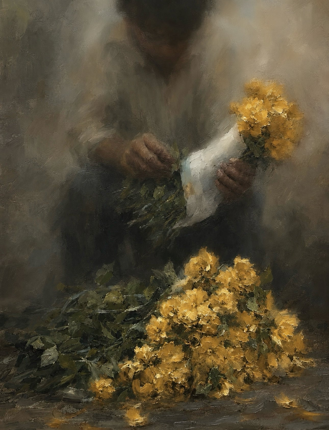 A child selling flowers on the street!